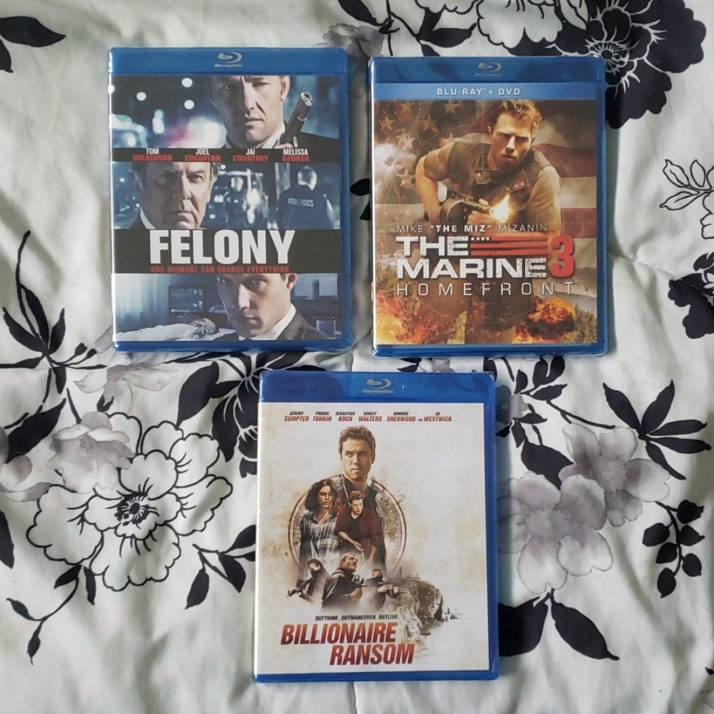 3 new sealed blu ray movies